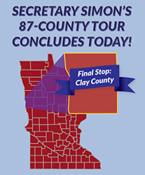 Secretary Simon's 87-County Tour concludes today! Final Stop: Clay County