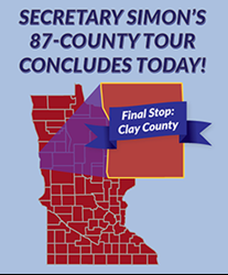 Secretary Simon's 87-County Tour concludes today! Final Stop: Clay County